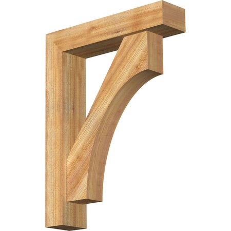 Ekena Millwork Westlake Block Rough Sawn Bracket w/ Offset Brace, Western Red Cedar, 6"W x 26"D x 34"H BKT0604X26X34WTL05RWR